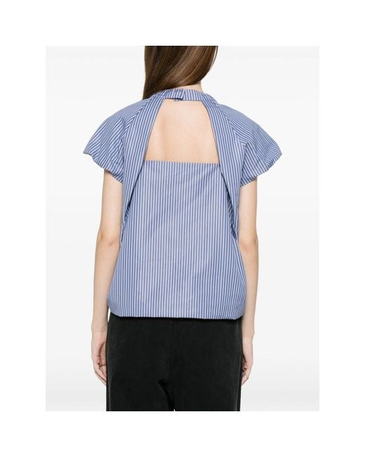 Sacai Blue Striped T-Shirt
