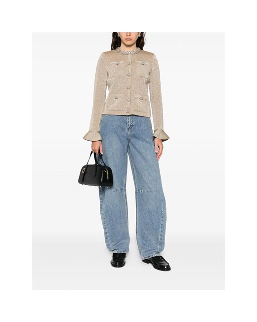 Self-Portrait Blue Loose-Fit Jeans