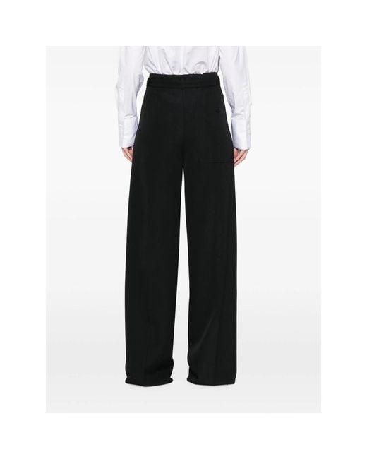 Seafarer Black Belted Wide-Leg Trousers