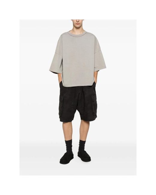 Stay Human On Earth Gray Drop-Shoulder T-Shirt for men