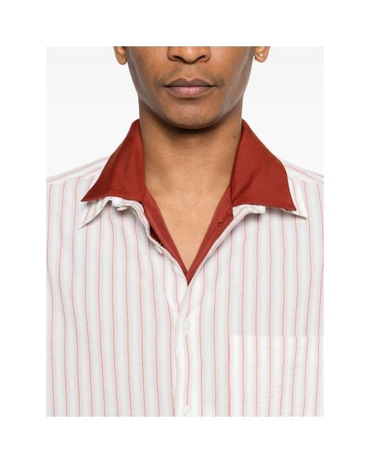 Samsøe & Samsøe White Saryan X Striped Pocket Shirt for men