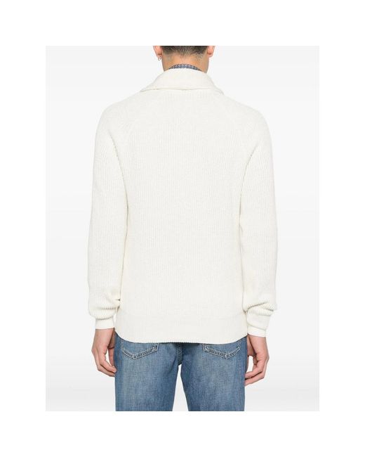 Brunello Cucinelli White Neutrals Sweaters & Knitwear for men