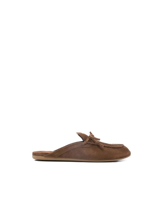 Miu Miu Brown Suede Deck Mules