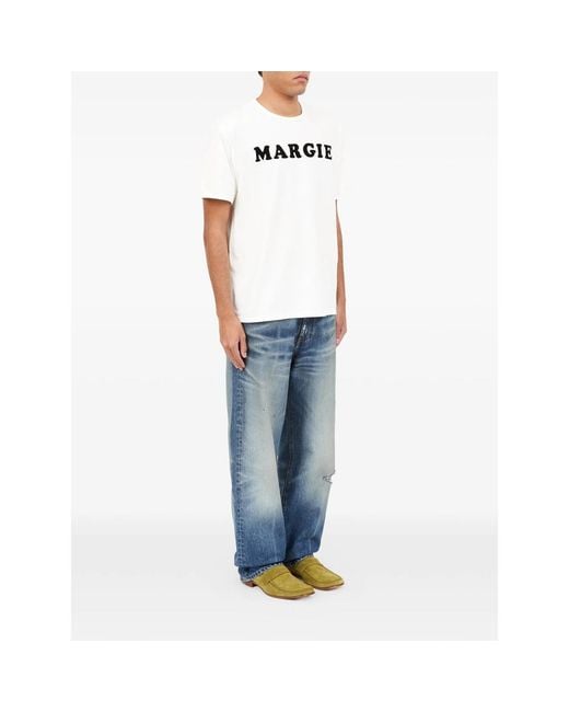 MM6 by Maison Margiela White Graphic-Print Cotton T-Shirt for men