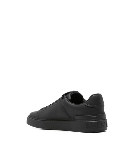 Balmain Black Sneakers Calf Leather for men