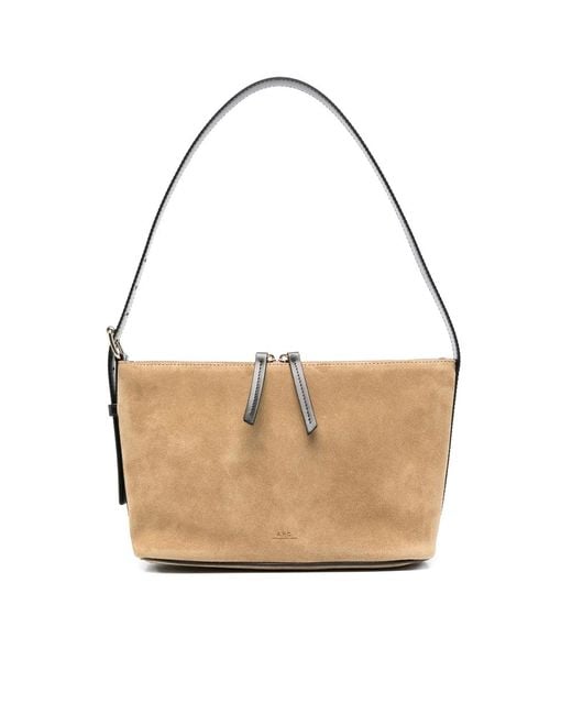 A.P.C. Natural A. P.C. Suede Zip-Fastening Shoulder Bag