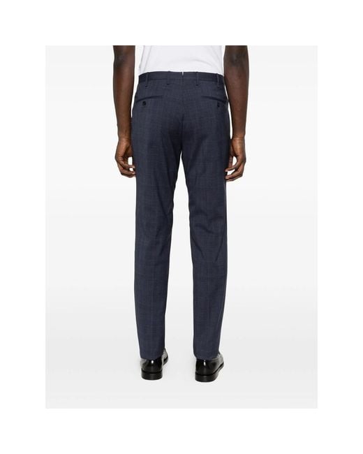 Incotex Blue Checked Trousers for men