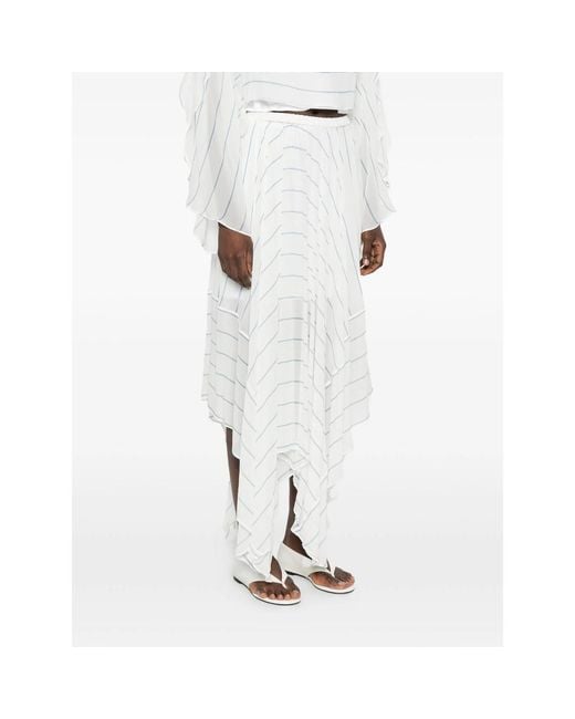 Bondi Born White Striped Long Skirt