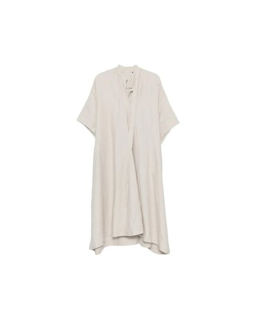 Ziggy Chen White Panelled Short-Sleeve Midi Dress