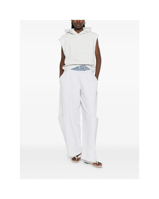 New Balance White Sweatshirt Sleeveless Hooded