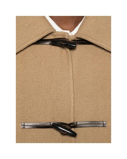 LAMRONS Natural Toggle-Fastening Coat