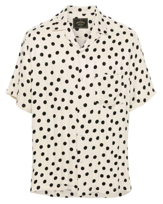 Portuguese Flannel White Polka-Dot Print Shirt for men