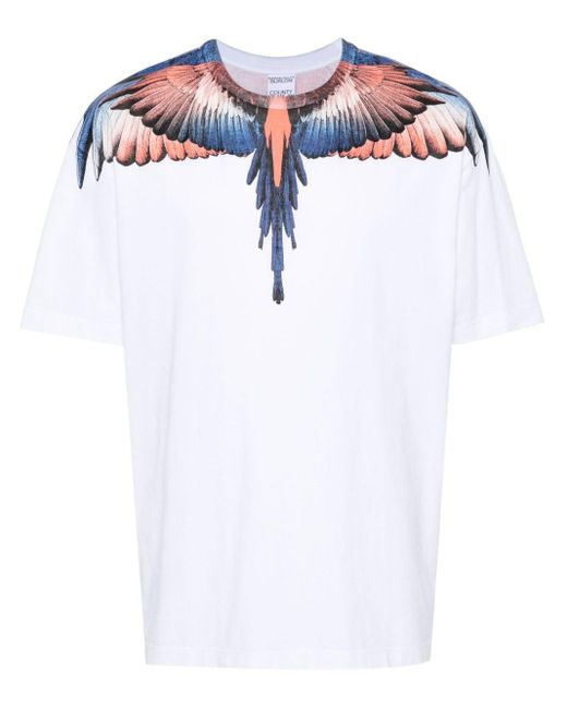 Marcelo Burlon Blue Icon Wings Cotton T-Shirt for men
