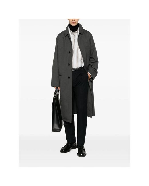 Berwich Black Retrolong Belt-Loops Trousers for men