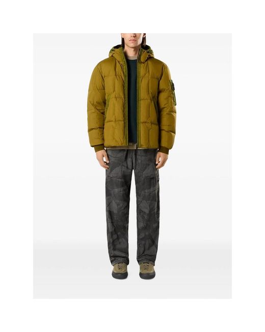 Stone Island Green 4100034 Garment Dyed Crinkle Reps Ny Down Jacket for men