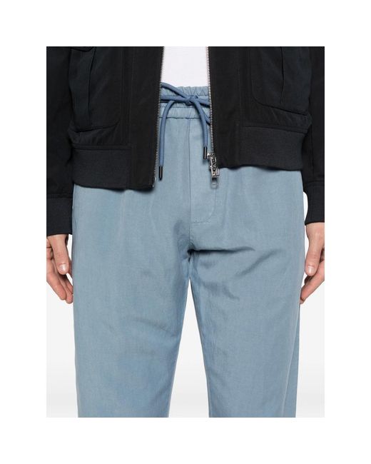 Dondup Blue Drawstring Trousers for men