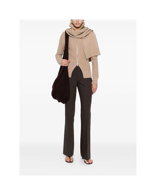 AYA MUSE Gray Seam-Detail Trousers