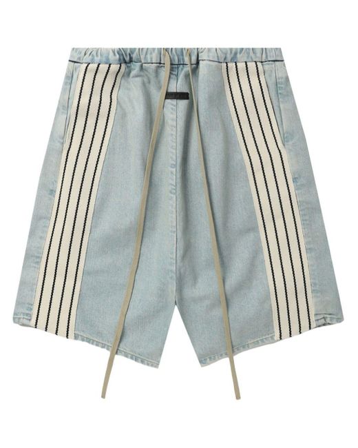 Fear Of God Blue Stripe-detail Denim Shorts for men