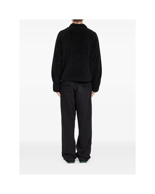 MM6 by Maison Margiela Black Reversible Teddy Fleece Sweatshirt for men