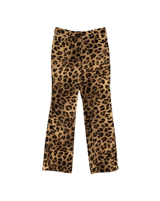 Ba&sh Natural Animal-Print Trousers
