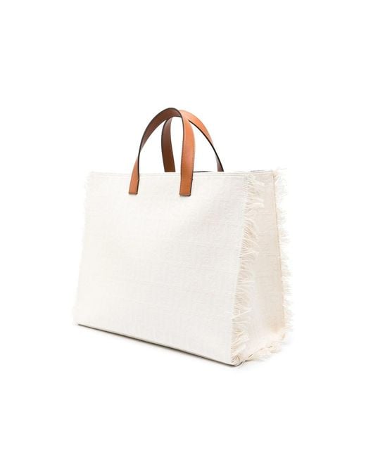 Fendi Natural Neutrals Tote Bags for men