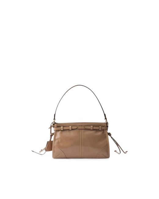 Prada Brown Bonnie Small Leather Handbag