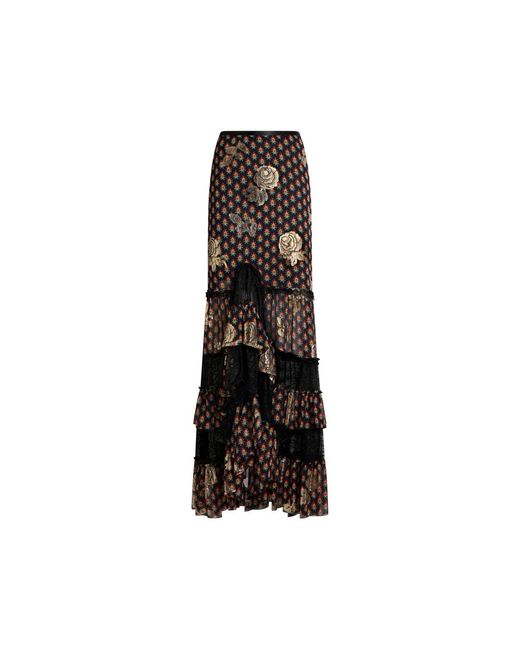 Etro Black Silk Skirt