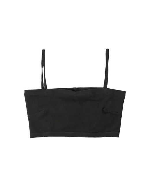 Baserange Black Square-Neck Crop Top