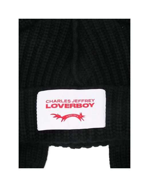 Charles Jeffrey Black Ears Knitted Beanies Hat for men