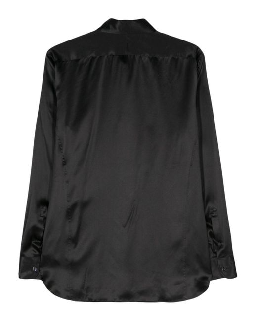 Tom Ford Black Long-Sleeve Silk Shirt for men