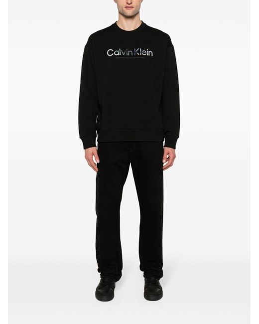 Calvin Klein Black Diffused Logo Sweatshirt for men