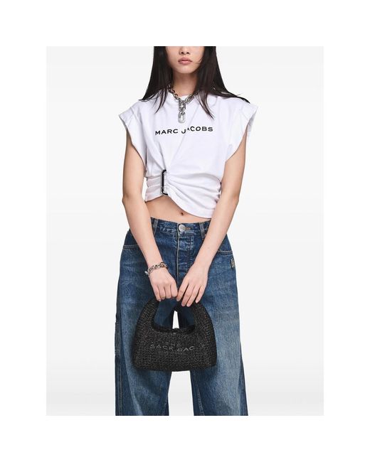 Marc Jacobs Black Tote Bag Crochet Knit