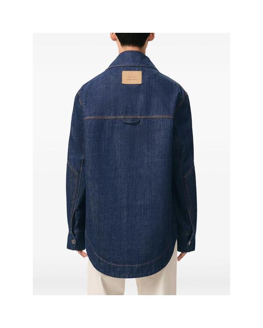 AMI Blue Ami De Coeur Buttoned Overshirt for men