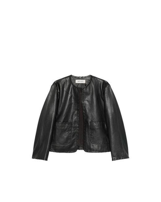 Rohe Black Whipstitch-Trim Collarless Jacket