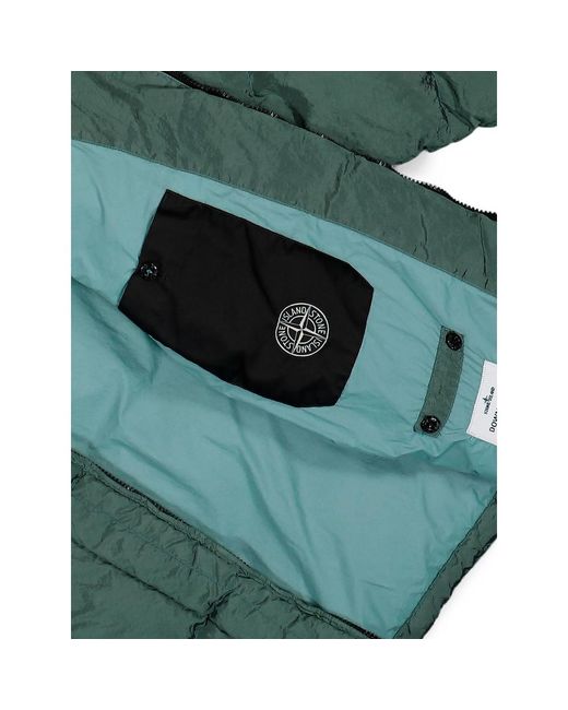 Stone Island Green Nylon Metal Down Jacket W Anti Drop Finish for men