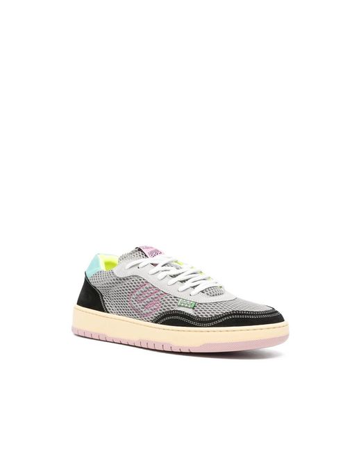Evenuel White Equal Mesh-Panelled Suede-Trim Sneakers for men