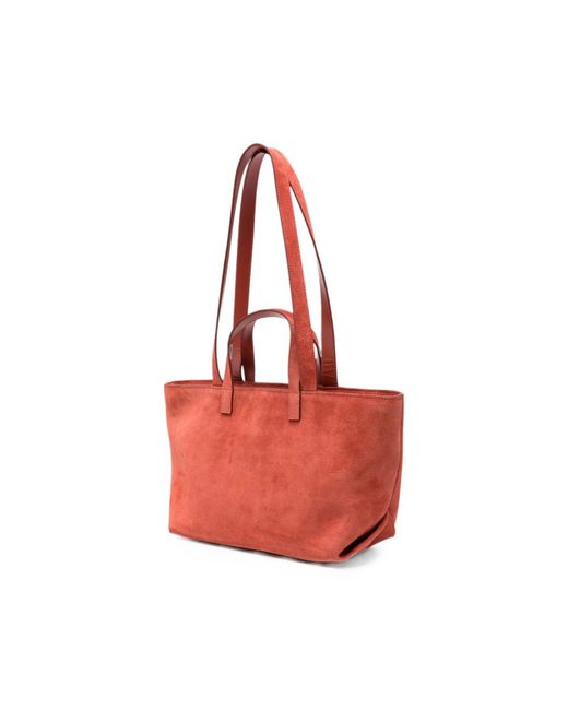 A.P.C. Red A. P.C. Suede Tote Bag