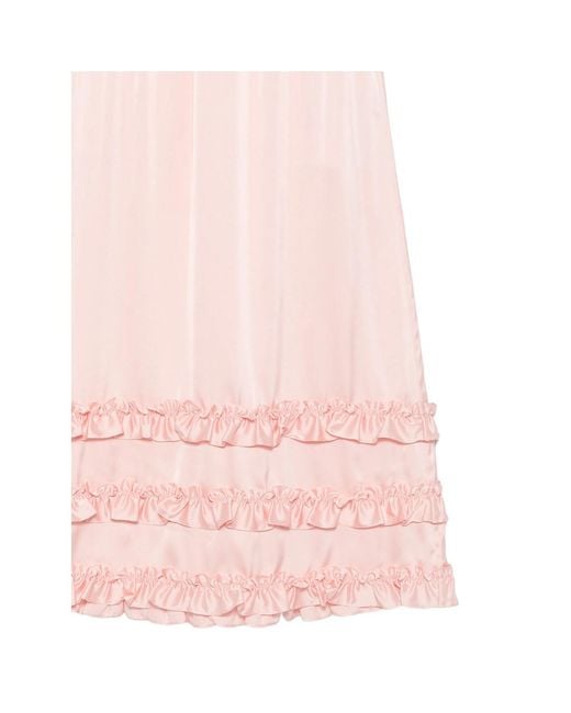 Simone Rocha Pink Ruffled Tiered Maxi Skirt