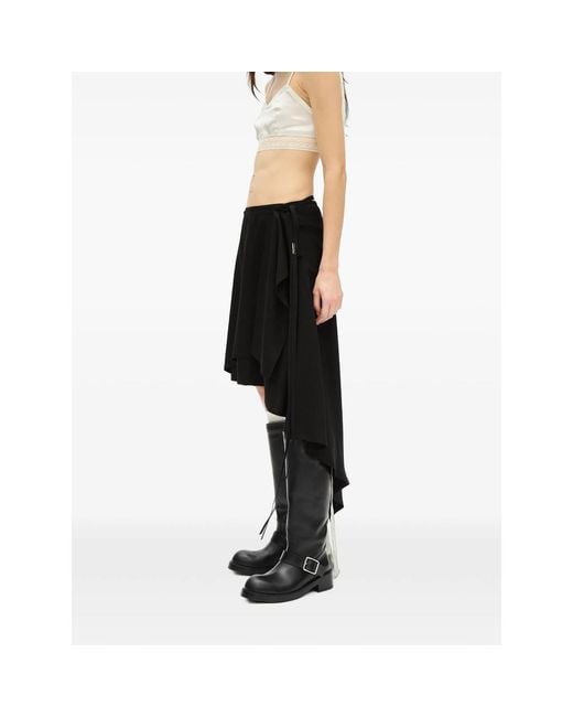 Ann Demeulemeester Black Layered Asymmetric Skirt