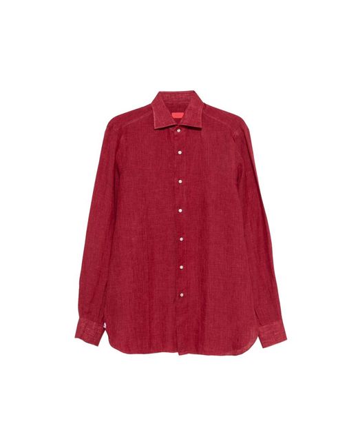 Isaia Red Buttoned Shirt for men