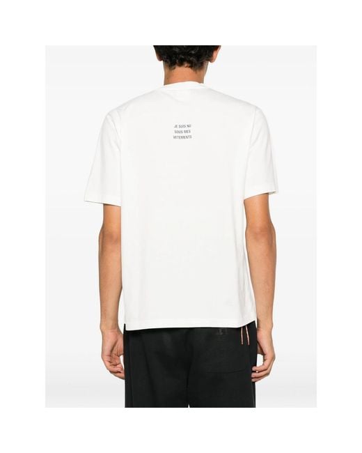 Vetements White Slogan-Print T-Shirt for men
