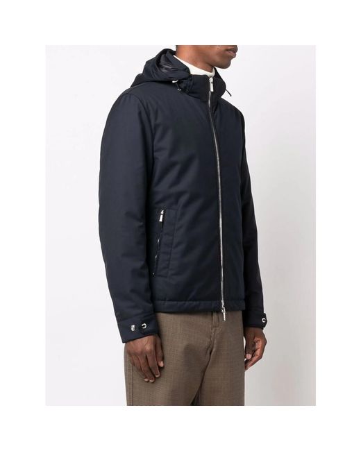 Moorer Blue Zip Rain Jacket for men