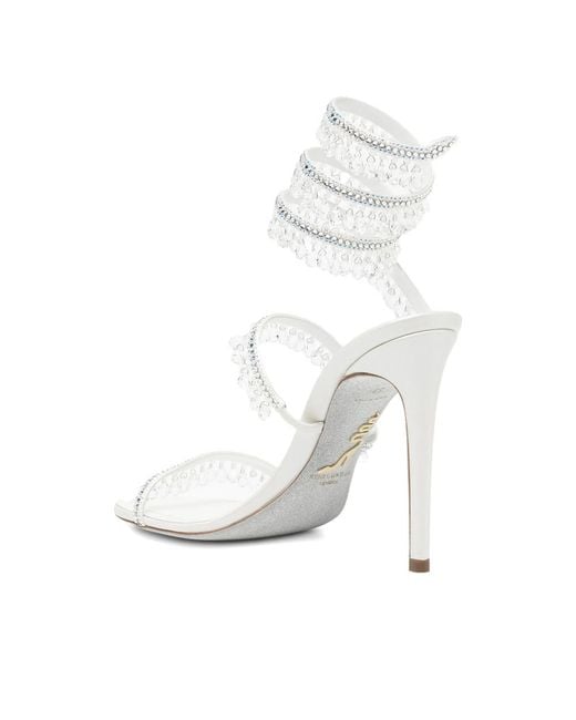 Rene Caovilla White Open-Toe Sandals