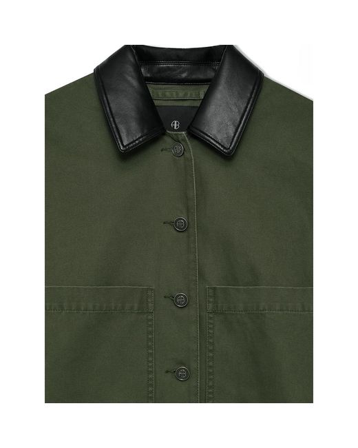 Anine Bing Green Yuma Cropped Jacket