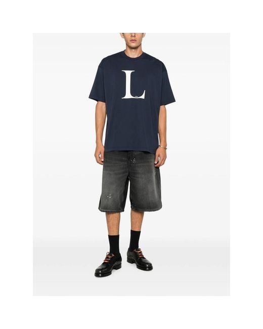 Vetements Blue Logo-Print T-Shirt for men