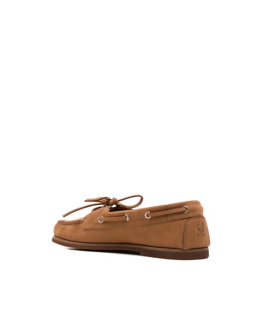 Henderson Brown Zelia Lace-Up Detail Boat Shoes