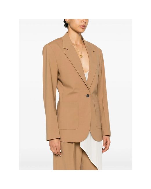 Covert Brown Single-Breasted Patch-Pocket Blazer
