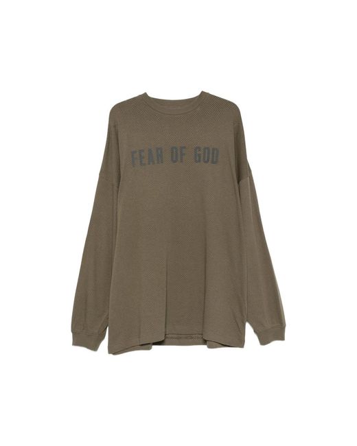 Fear Of God Green Sport Mesh Merch Long-Sleeve T-Shirt for men