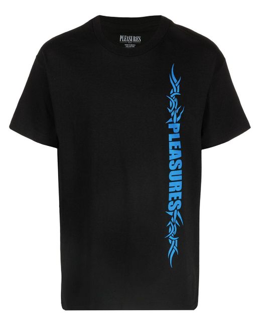 Pleasures Cotton Side Logo T-shirt in Black for Men - Lyst
