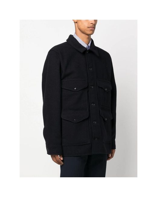 Filson Black Flap-Pockets Wool Shirt Jacket for men